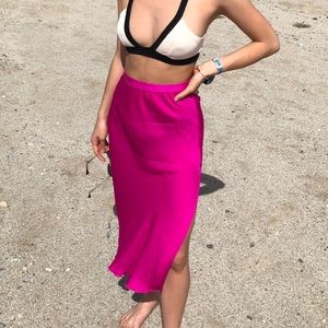 FREE PEOPLE PINK SLIP SKIRT